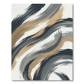 Modern Abstract Charcoal and Bronze Swirl Rug