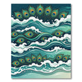 Peacock Feather Swirling Ocean Tide Rug