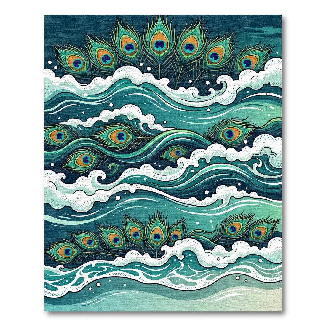 Peacock Feather Swirling Ocean Tide Rug