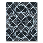 Geometric Silver Frost Lattice Web Rug
