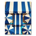 Navy and White Vertical Stripe Rug