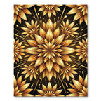 Elegant Radiant Golden Lotus Mandala Rug