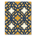 Midnight Blue and Ochre Interlocking Tile Rug