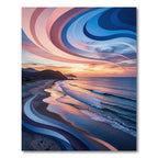 Ethereal Sunset Wave Abstract Gradient Rug