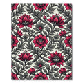 Elegant Crimson Blossom Scroll Weave Rug