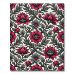 Elegant Crimson Blossom Scroll Weave Rug