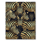 Bold Zebra Herd Black Gold Rug