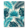 Lush Turquoise Tropical Foliage Rug