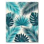 Lush Turquoise Tropical Foliage Rug