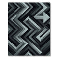 Modern Charcoal Abstract Geometric Chevron Rug
