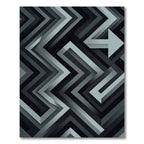 Modern Charcoal Abstract Geometric Chevron Rug