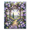 Lavender Trellis Garden Pergola Scene Rug