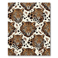 Intense Leopard Face Spotted Animal Pelt Rug