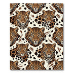 Intense Leopard Face Spotted Animal Pelt Rug
