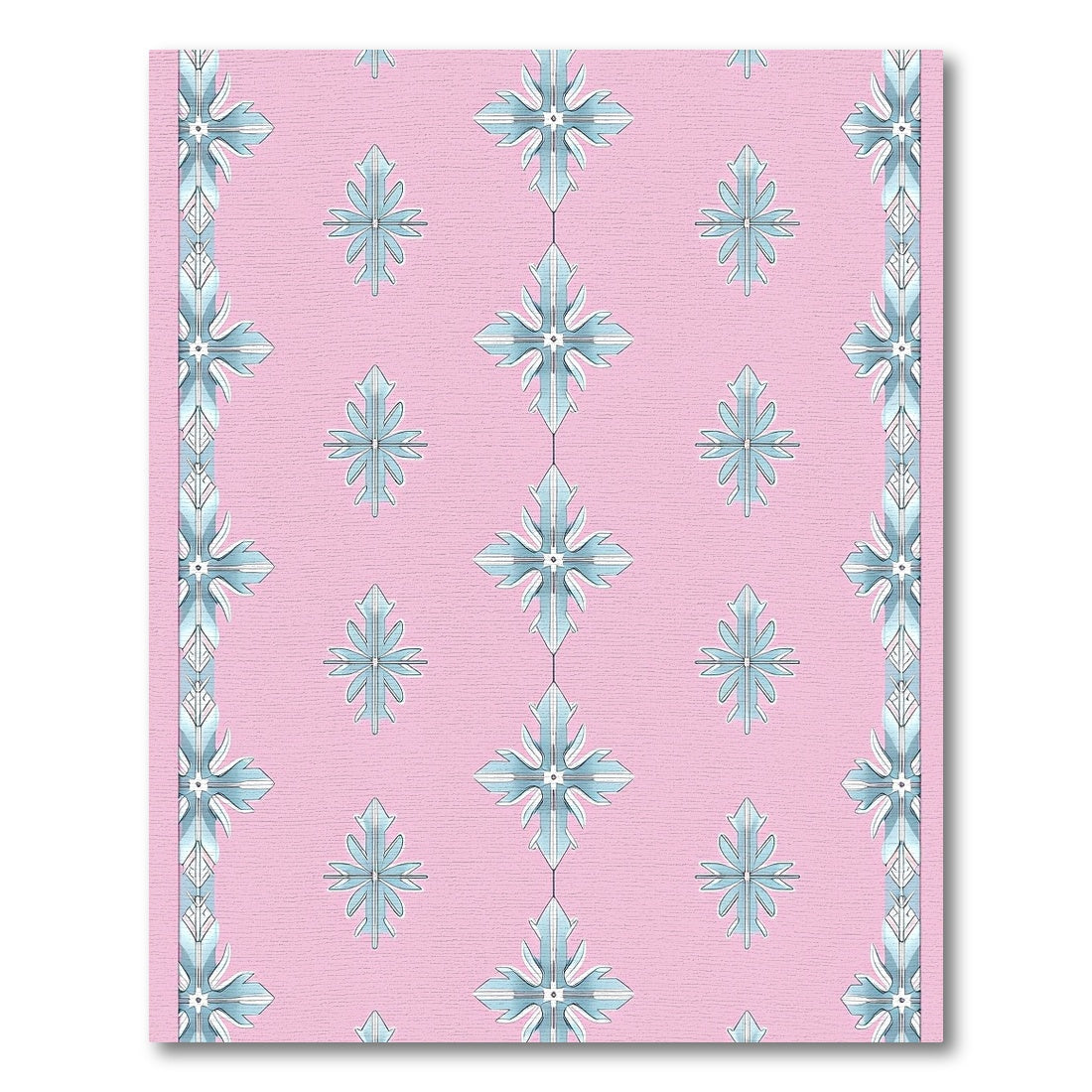 Pink Sky Blue Starburst Accents Rug