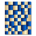 Deep Blue Gold Shifting Squares Rug