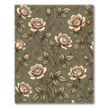 Elegant Cream Rose Botanical Olive Vineyard Rug