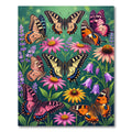 Vibrant Butterfly Garden Floral Collage Rug