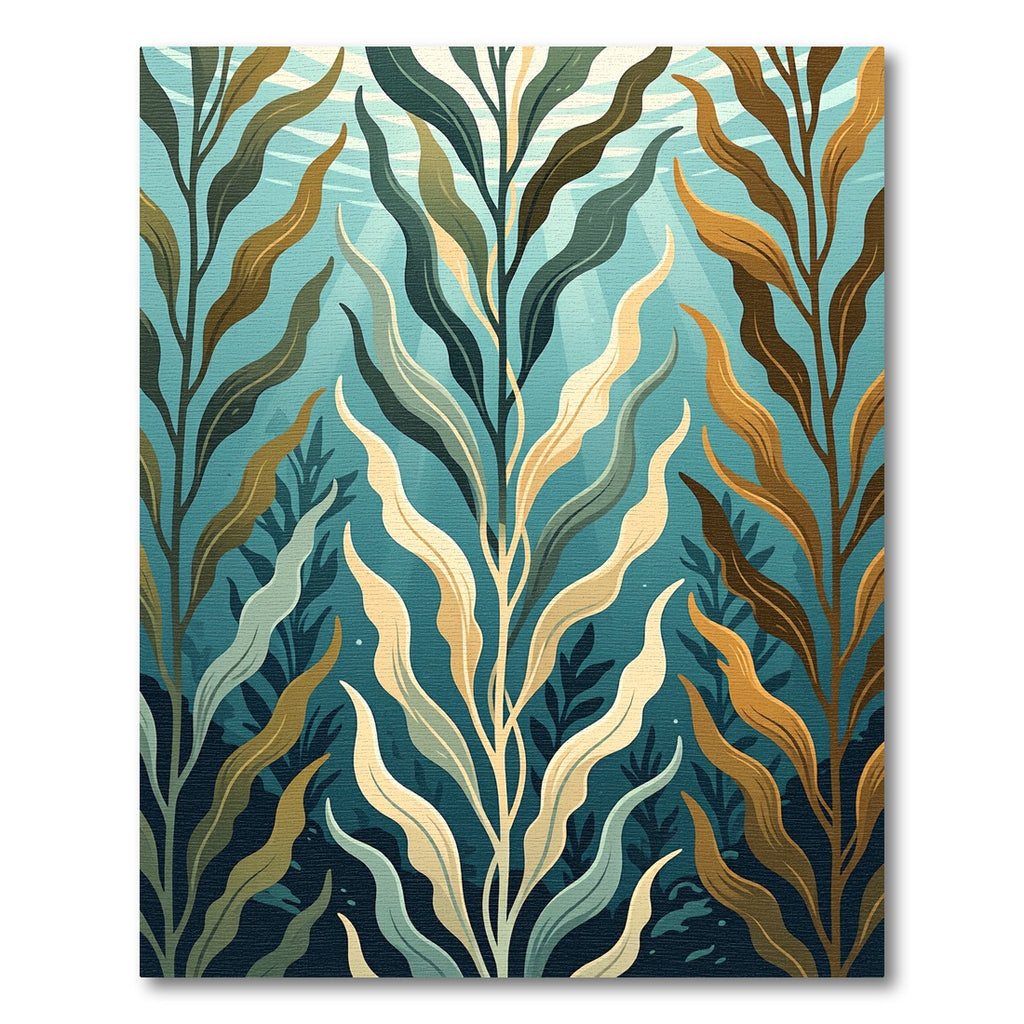 Ocean Kelp Forest Azure Seaweed Art Rug