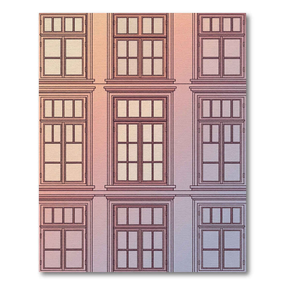 Architectural Window Grid Gradient Rug