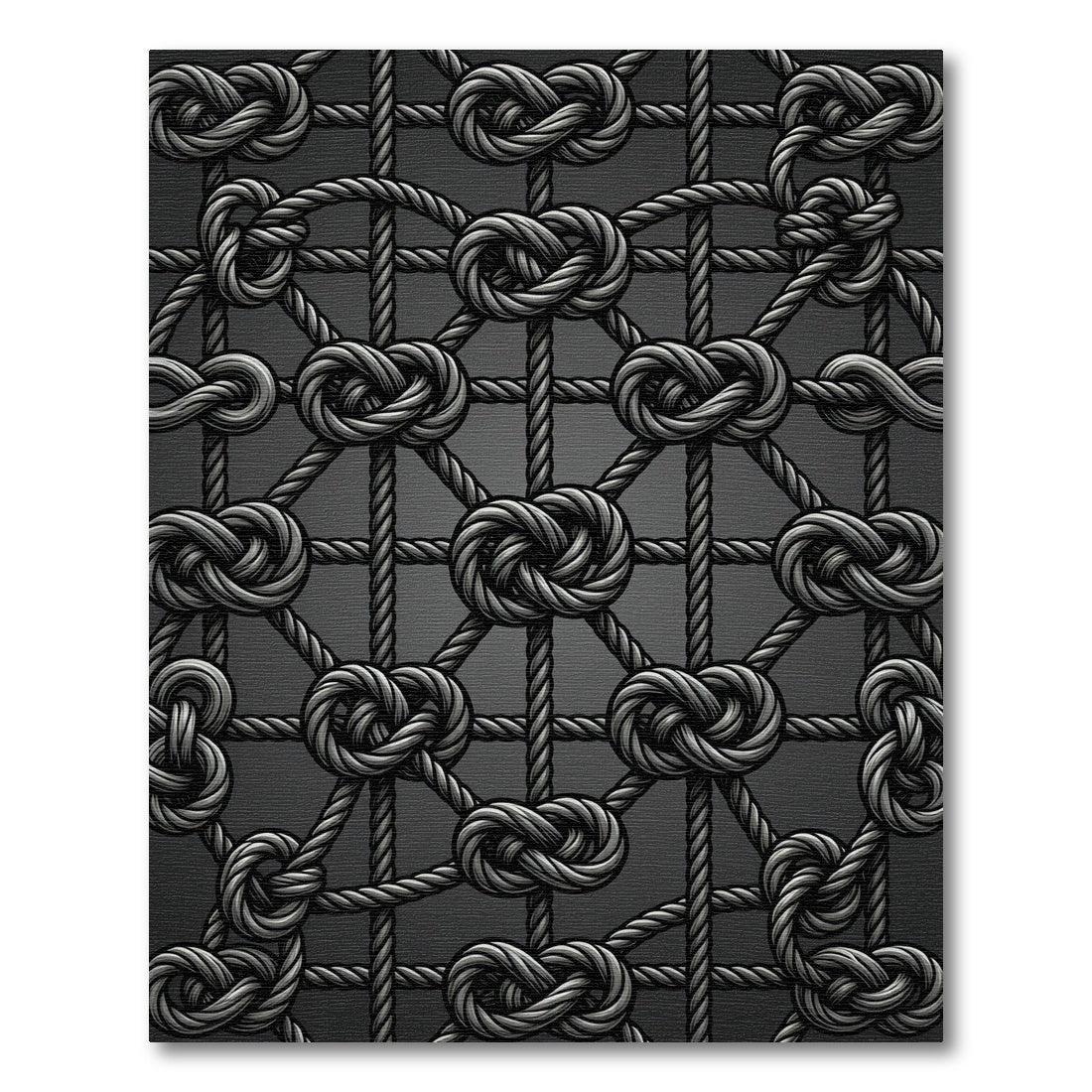 Gray Rope Knot Geometric Rug