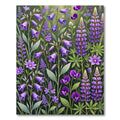 Vibrant Purple Wildflower Garden Meadow Rug
