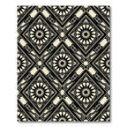 Monochrome Geometric Star Diamond Tile Rug