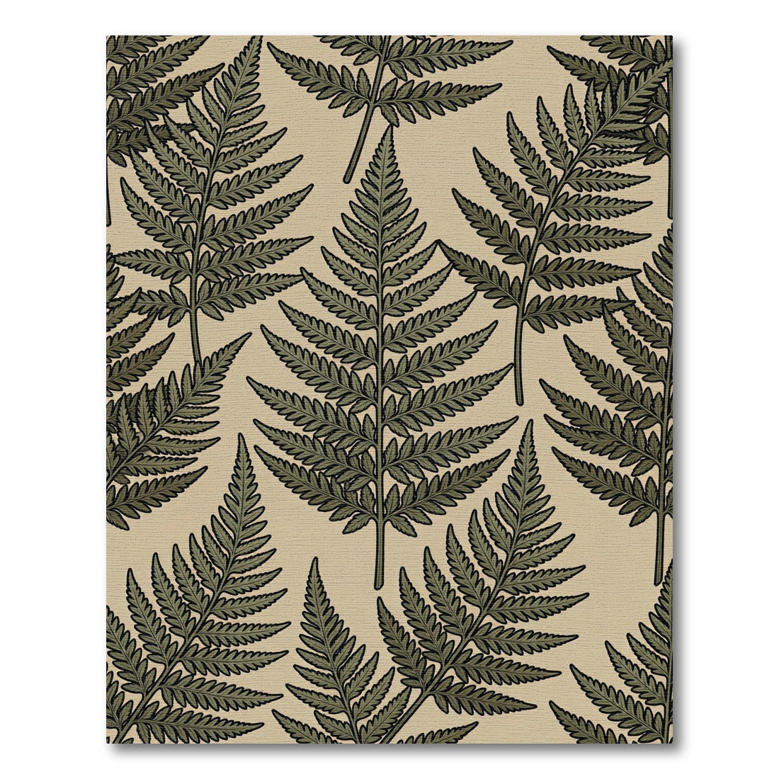 Natural Emerald Fern Botanical Rug