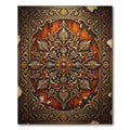 Ornate Golden Floral Medallion Amber Rug