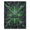 Neon Circuit Board Cyber Tech Glow Rug