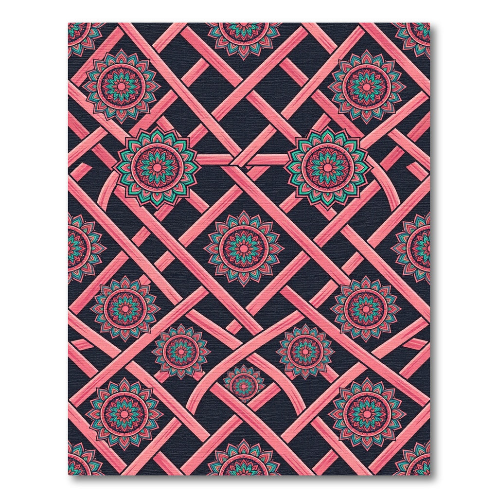 Coral Lattice Mandala Charm Rug