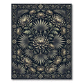 Dark Floral Chrysanthemum Art Nouveau Rug