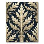 Ornate Golden Acanthus Leaf Composition Rug