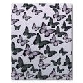 Whimsical Lavender and Charcoal Butterfly Meadow Rug