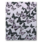 Whimsical Lavender and Charcoal Butterfly Meadow Rug