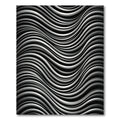 Monochrome Wavy Lines Abstract Rug