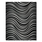 Monochrome Wavy Lines Abstract Rug
