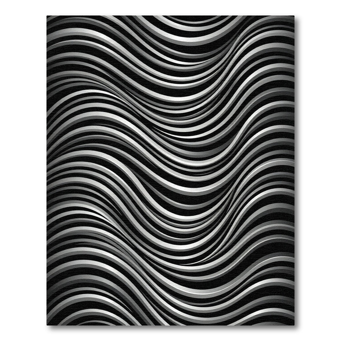 Monochrome Wavy Lines Abstract Rug