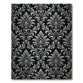 Classic Charcoal Black Floral Damask Rug
