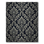 Classic Charcoal Black Floral Damask Rug