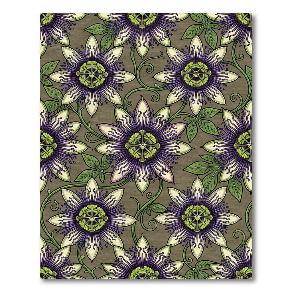 Purple Passionflower Green Leaf Harmony Rug