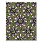 Purple Passionflower Green Leaf Harmony Rug