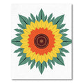 Vibrant Yellow Orange Sunflower Mandala Rug
