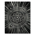 Atomic Orbit Black White Sunburst Rug
