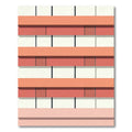 Terracotta Coral Brickwork stripes Rug