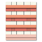 Terracotta Coral Brickwork stripes Rug