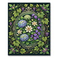 Vintage Botanical Hydrangea Vine Oval Focal Rug