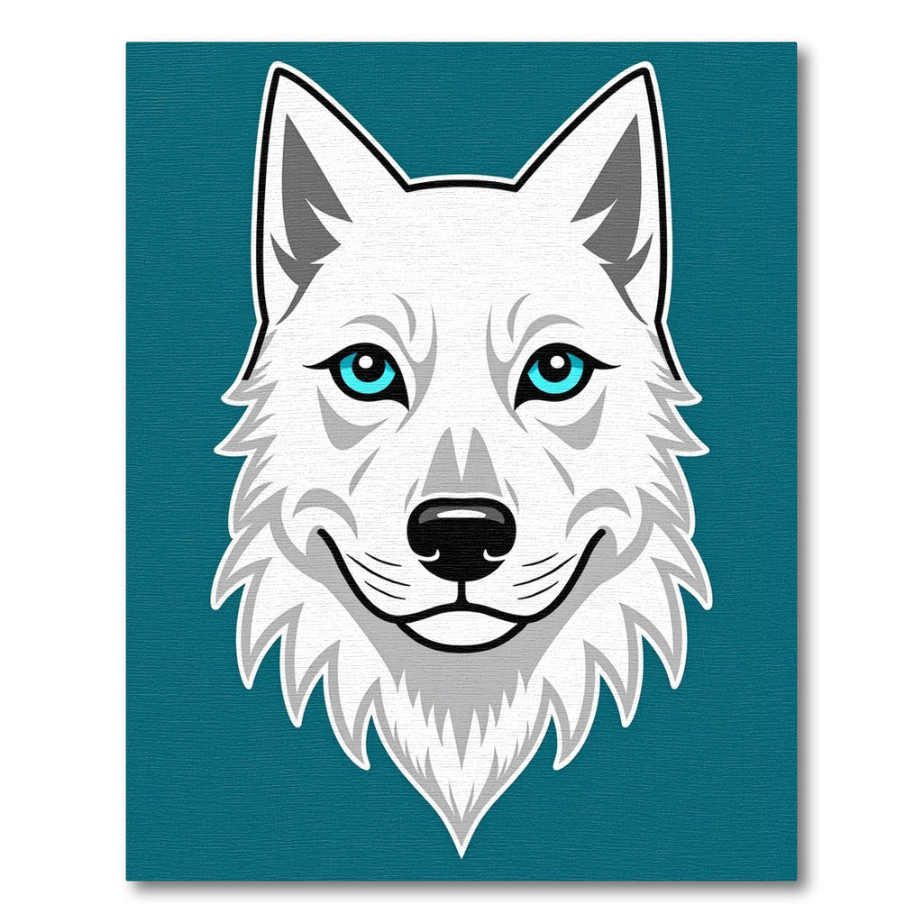 Arctic Wolf Blue Eyes White Fur Rug