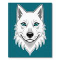 Arctic Wolf Blue Eyes White Fur Rug