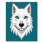 Arctic Wolf Blue Eyes White Fur Rug